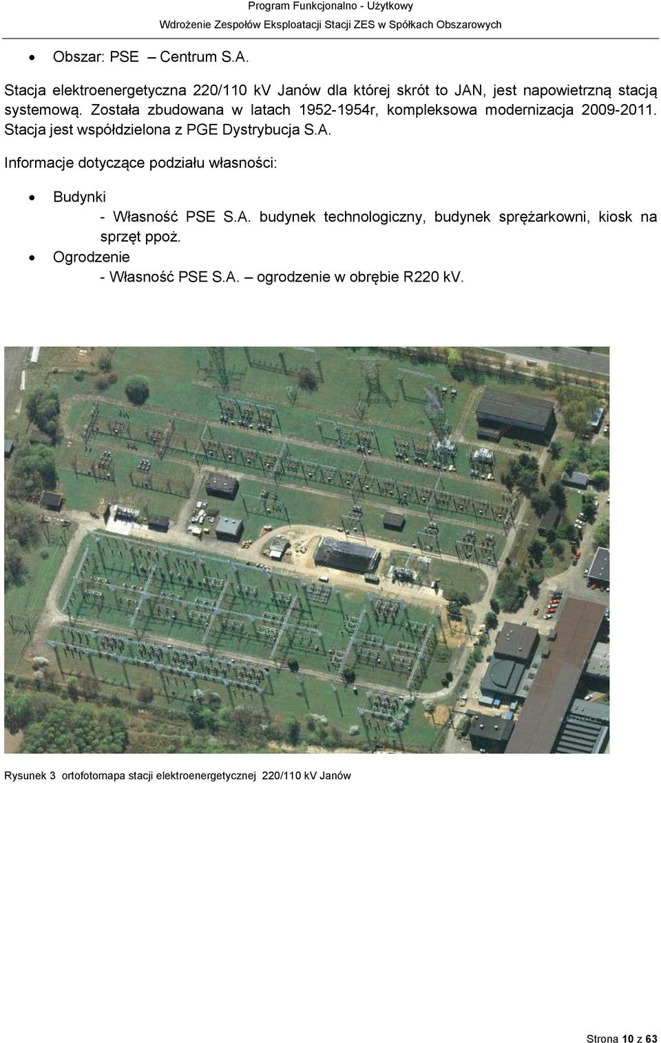 Informacje dotyczące podziału własności: Budynki - Własność PSE S.A.