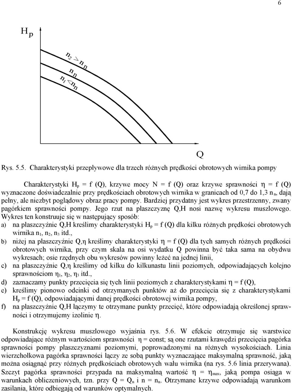 obrotowych wirika w graicach od 0,7 do 1,3, dają eły, ale iezbyt oglądowy obraz racy omy. Bardziej rzydaty jest wykres rzestrzey, zway agórkiem srawości omy.