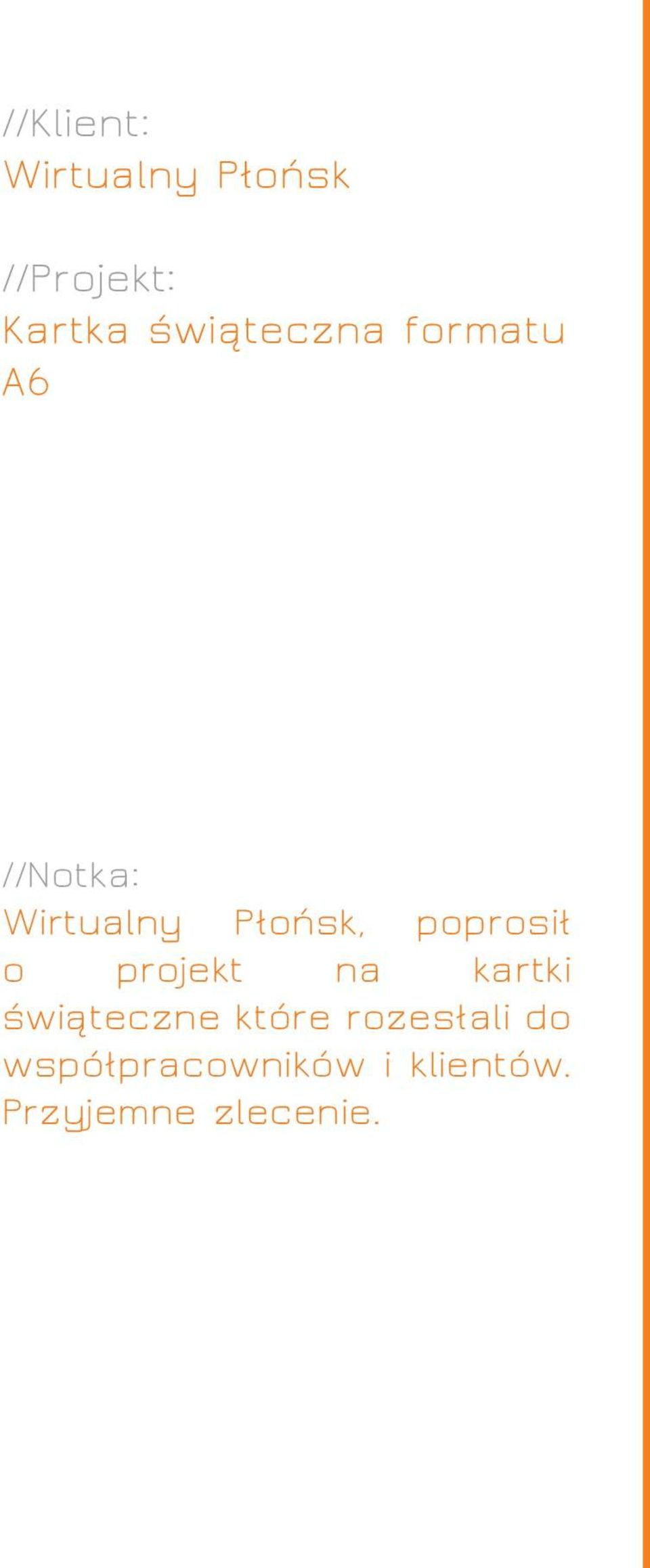 poprosił o projekt na kartki świąteczne które