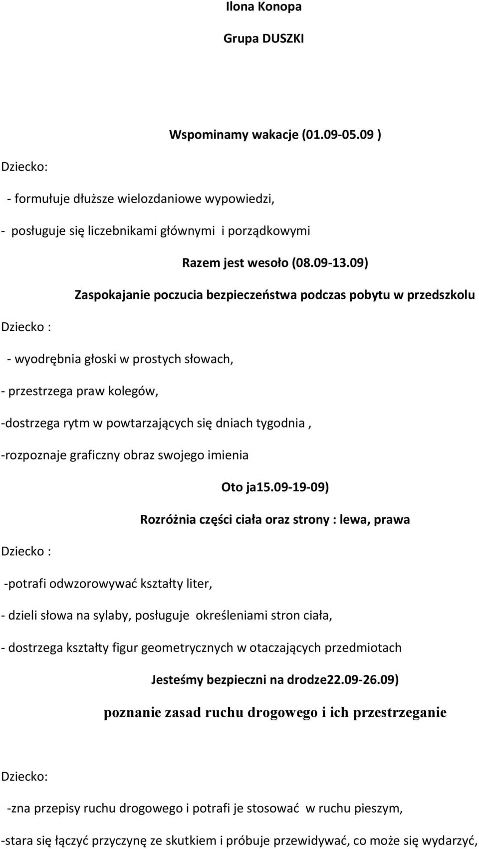 -rozpoznaje graficzny obraz swojego imienia Oto ja15.