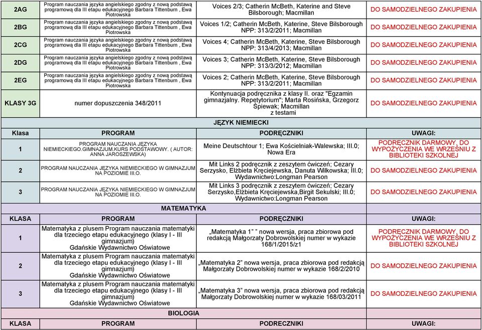 NPP: //0; Macmillan Kontynuacja podręcznika z klasy II. oraz "Egzamin gimnazjalny.