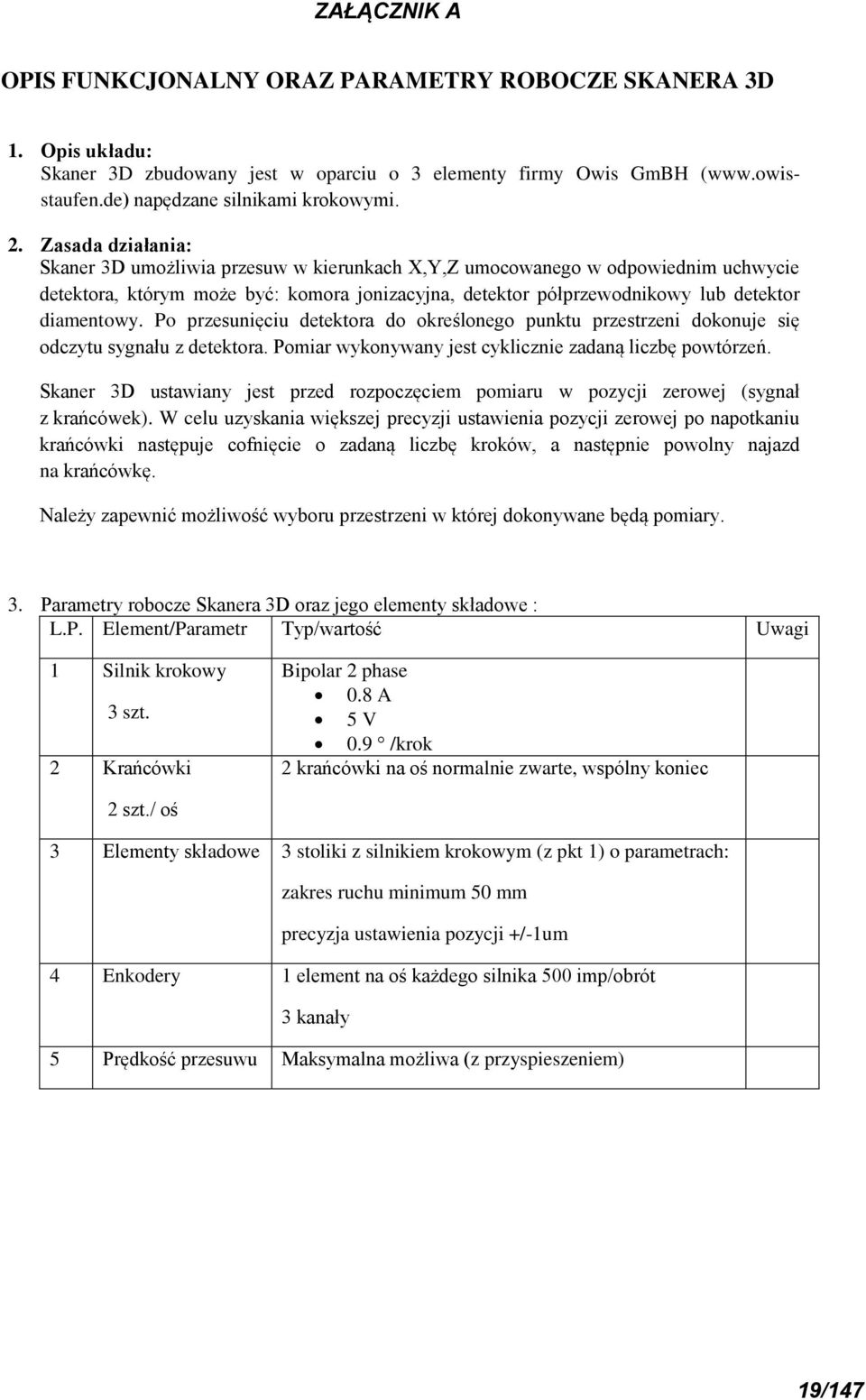 Po przesunięciu detektora do określonego punktu przestrzeni dokonuje się odczytu sygnału z detektora. Pomiar wykonywany jest cyklicznie zadaną liczbę powtórzeń.