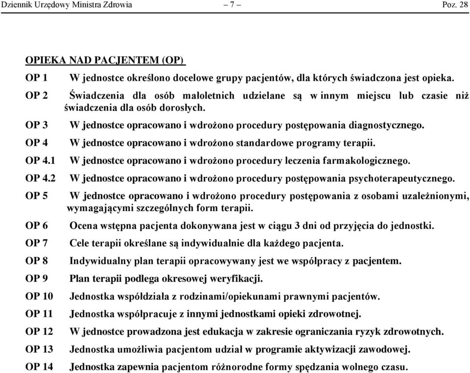 Świadczenia dla osób małoletnich udzielane są w innym miejscu lub czasie niż świadczenia dla osób dorosłych. W jednostce opracowano i wdrożono procedury postępowania diagnostycznego.