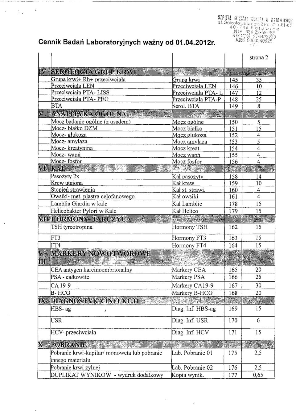 oimorly TSH karcinoembrional SA - calko\ ite kerv CA19-9 S- ag iag. hf. HBS-ag iag.