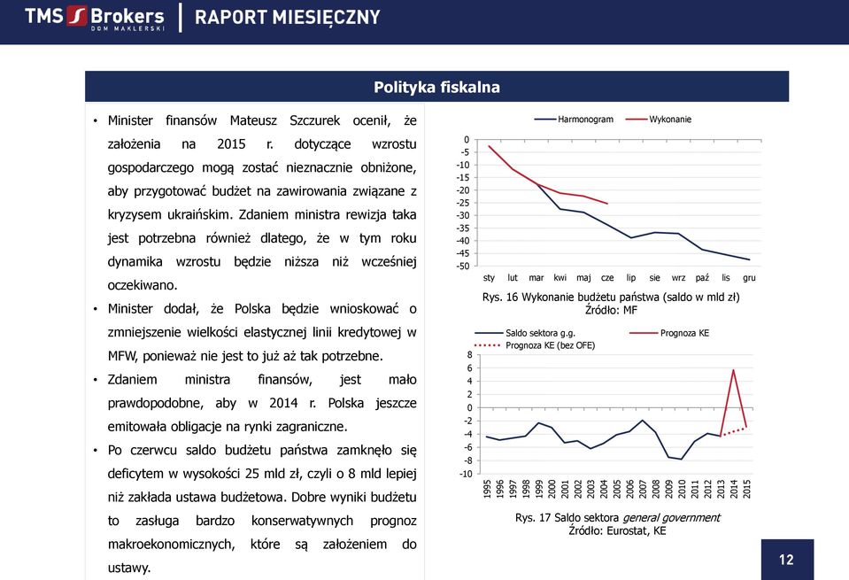 Zdaniem ministra rewizja taka jest potrzebna również dlatego, że w tym roku dynamika wzrostu będzie niższa niż wcześniej oczekiwano.