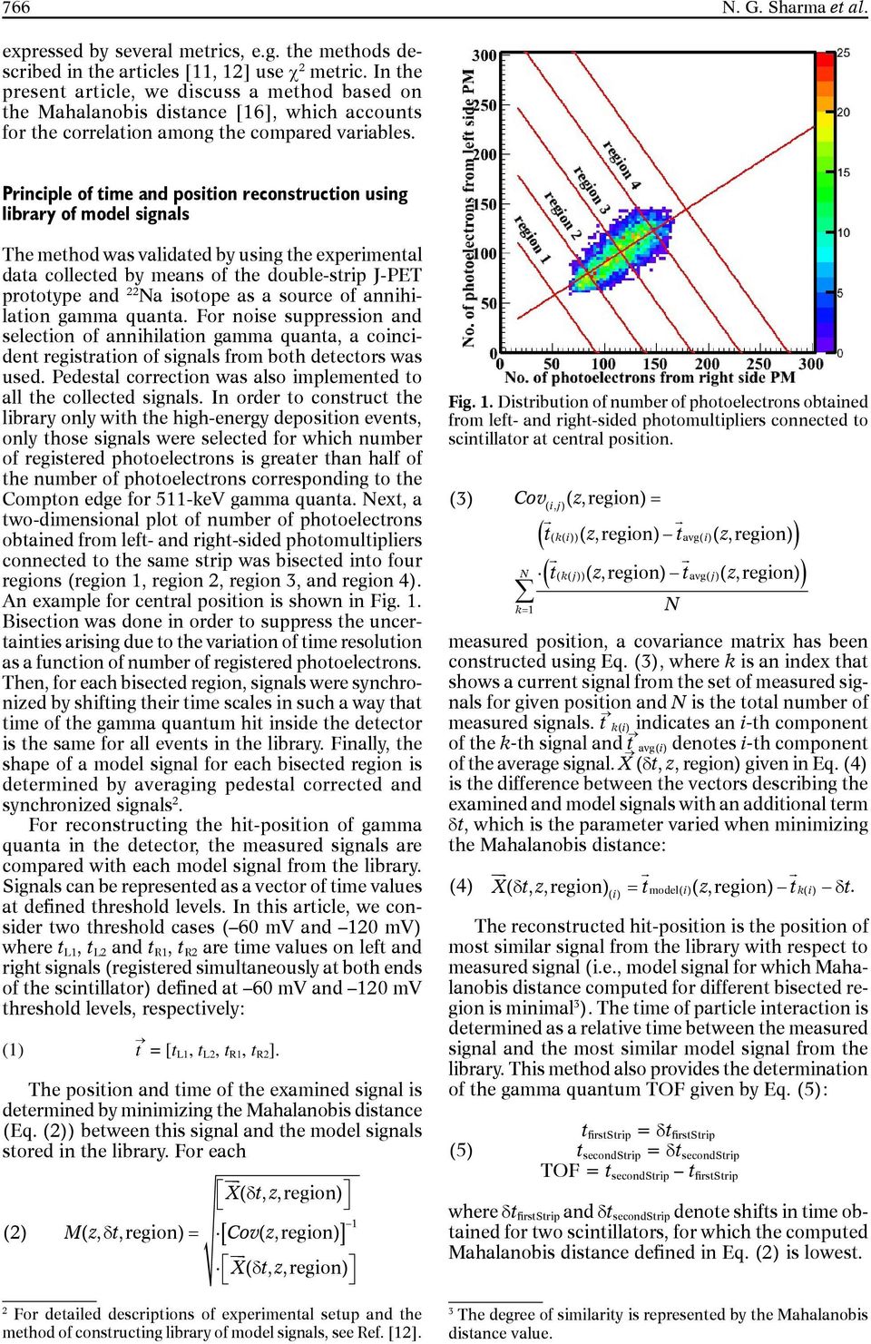 Principle of time and position reconstruction using library of model signals The method was validated by using the experimental data collected by means of the double-strip J-PET prototype and 22 Na