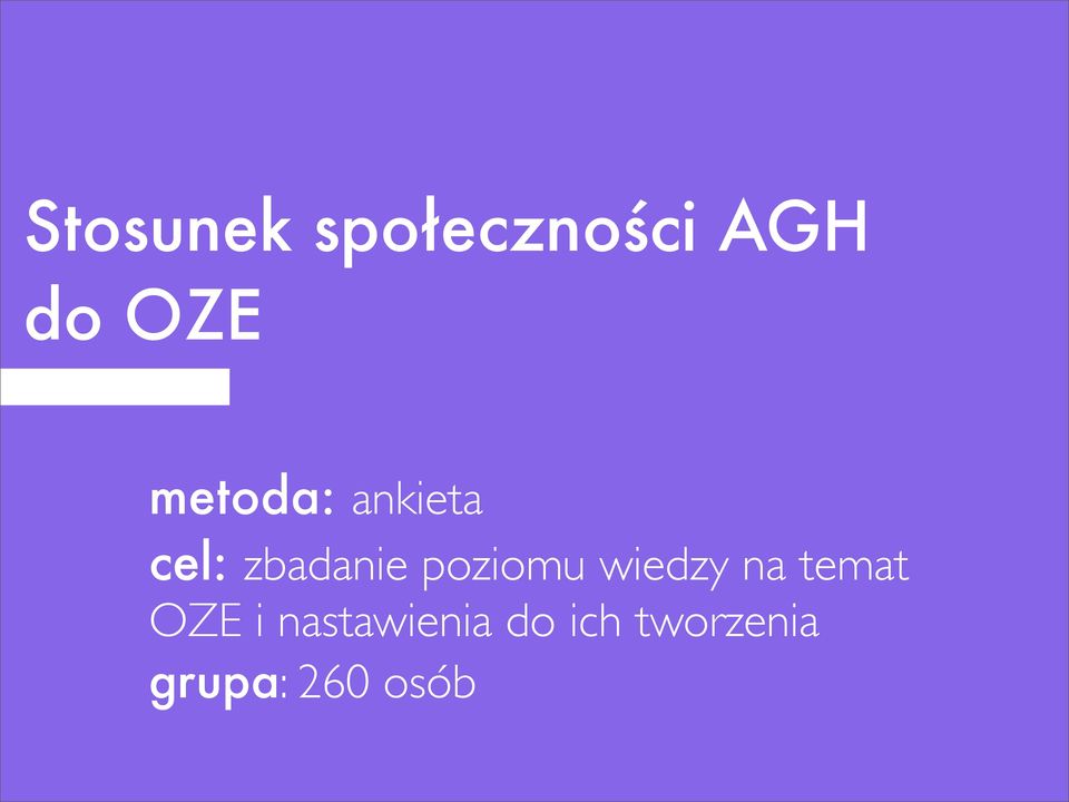 poziomu wiedzy na temat OZE i