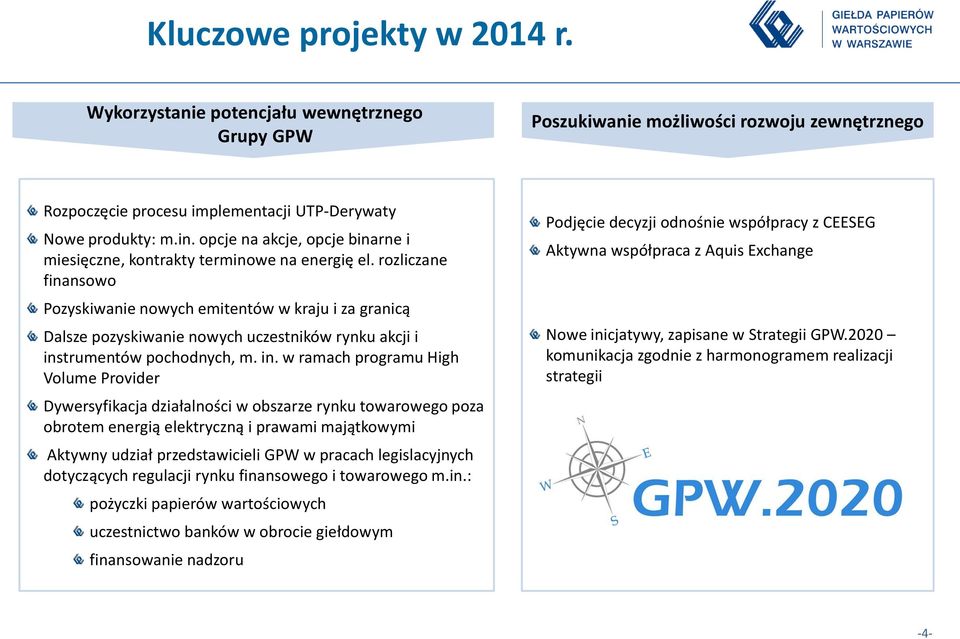 rozliczane finansowo Pozyskiwanie nowych emitentów w kraju i za granicą Dalsze pozyskiwanie nowych uczestników rynku akcji i ins