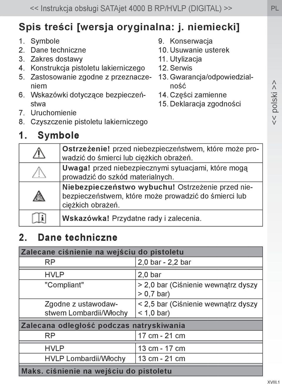 Części zamienne 15. Deklaracja zgodności Ostrzeżenie! przed niebezpieczeństwem, które może prowadzić do śmierci lub ciężkich obrażeń. Uwaga!