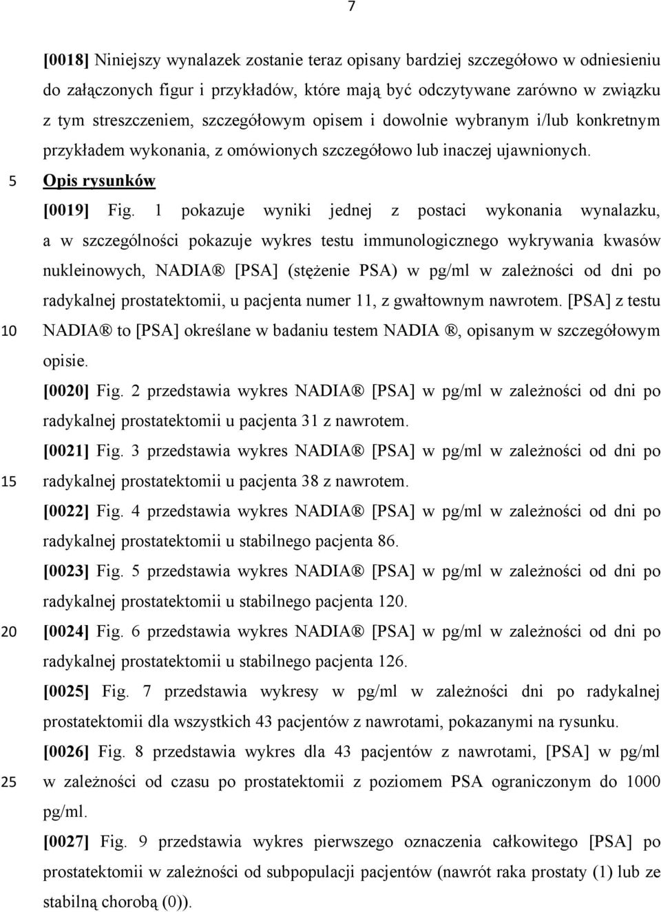 1 pokazuje wyniki jednej z postaci wykonania wynalazku, a w szczególności pokazuje wykres testu immunologicznego wykrywania kwasów nukleinowych, NADIA [PSA] (stężenie PSA) w pg/ml w zależności od dni