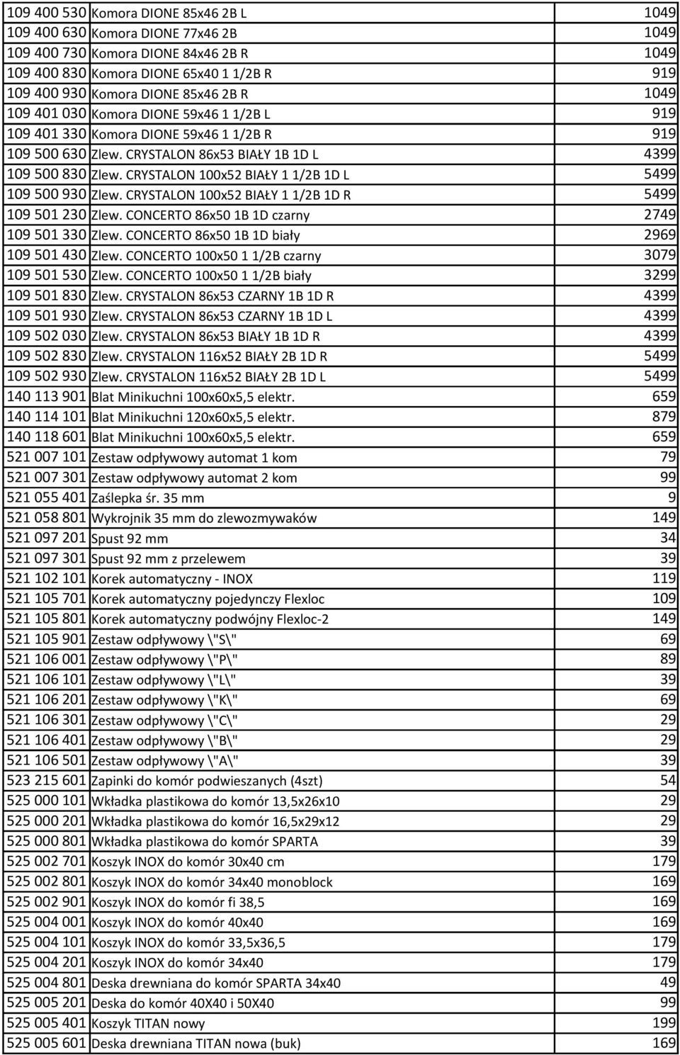 Komora DIONE 85x46 2B L 1049 Komora DIONE 77x46 2B 1049 Komora DIONE 84x46 2B R 1049 Komora DIONE 65x40 1 1/2B R 919 Komora DIONE 85x46 2B R 1049 Komora DIONE 59x46 1 1/2B L 919 Komora DIONE 59x46 1