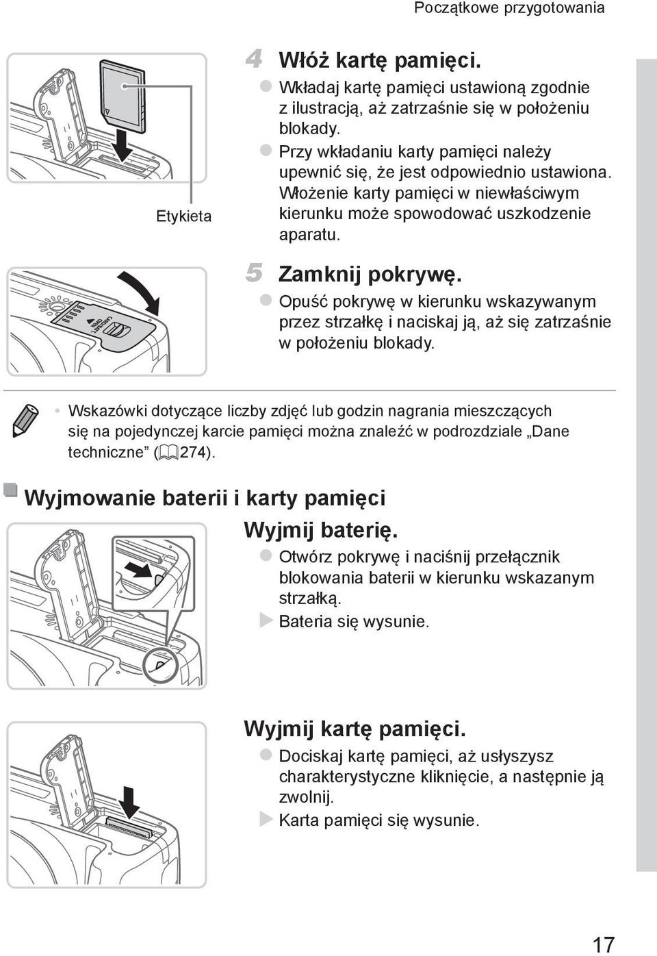 zopuść pokrywę w kierunku wskazywanym przez strzałkę i naciskaj ją, aż się zatrzaśnie w położeniu blokady.