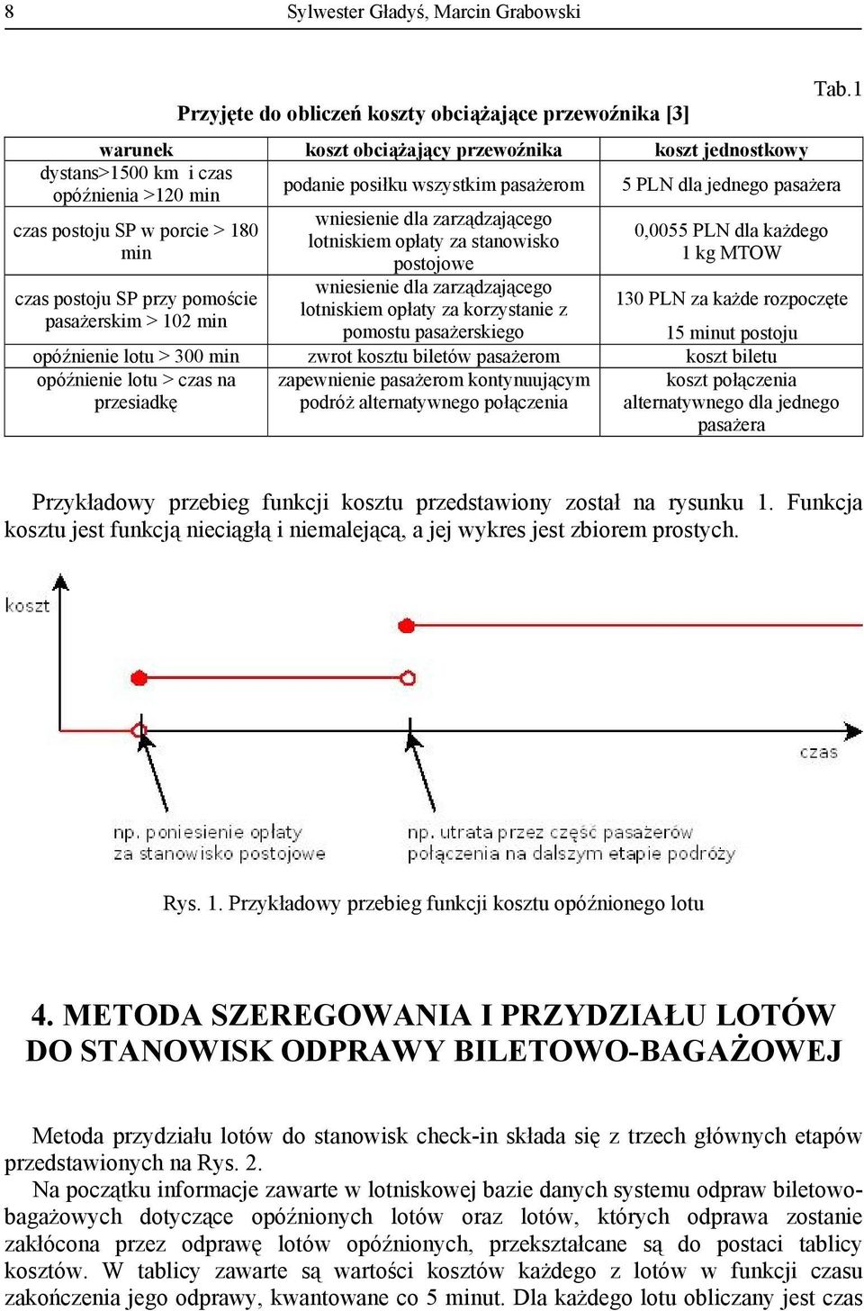 korzystanie z pomostu pasażerskiego Tab.