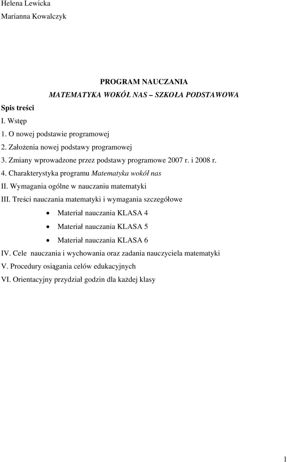 Wymagania ogólne w nauczaniu matematyki III.