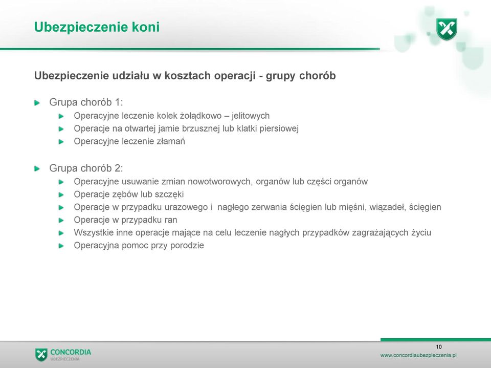 organów lub części organów Operacje zębów lub szczęki Operacje w przypadku urazowego i nagłego zerwania ścięgien lub mięśni, wiązadeł,