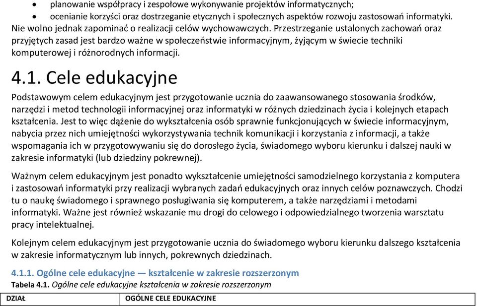 Przestrzeganie ustalonych zachowań oraz przyjętych zasad jest bardzo ważne w społeczeństwie informacyjnym, żyjącym w świecie techniki komputerowej i różnorodnych informacji. 4.1.