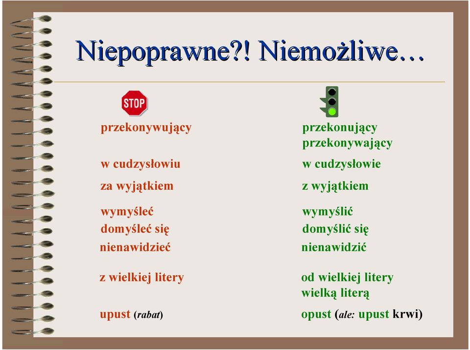 domyśleć się nienawidzieć z wielkiej litery upust (rabat) przekonujący