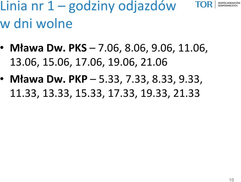 06, 19.06, 21.06 Mława Dw. PKP 5.33, 7.33, 8.