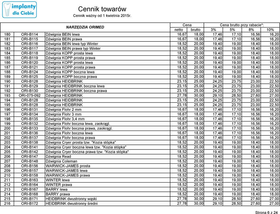 KOPP boczna prawa 190 ORI-B128 Dźwignia HEIDBRINK 191 ORI-B129 Dźwignia HEIDBRINK boczna lewa 192 ORI-B130 Dźwignia HEIDBRINK boczna prawa 193 ORI-075-092 Dźwignia HEIDBRINK 194 ORI-B128 Dźwignia