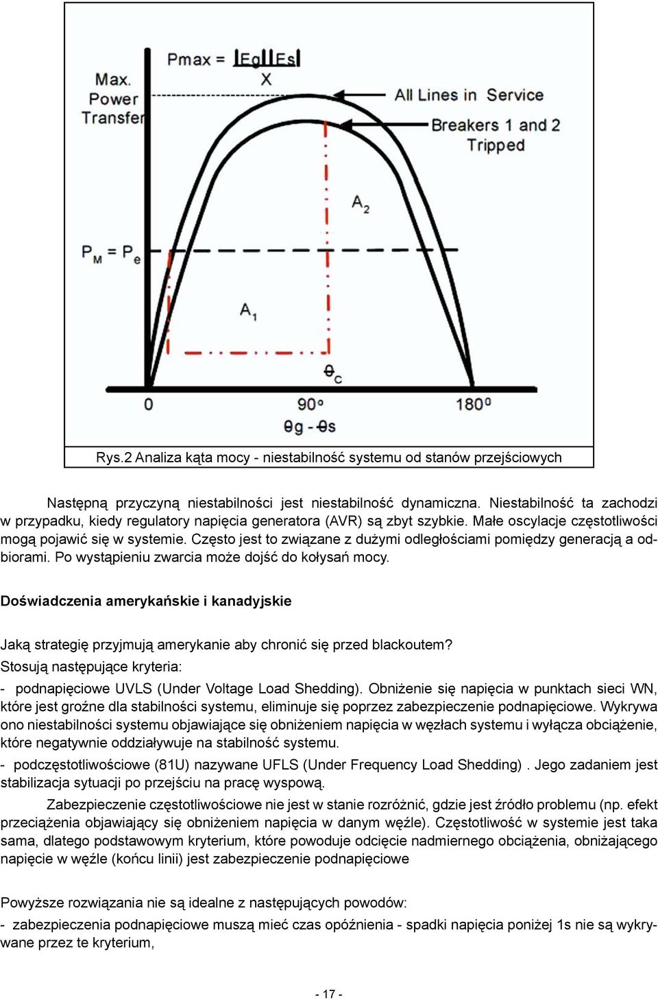 Często jest to związane z dużymi odległościami pomiędzy generacją a odbiorami. Po wystąpieniu zwarcia może dojść do kołysań mocy.