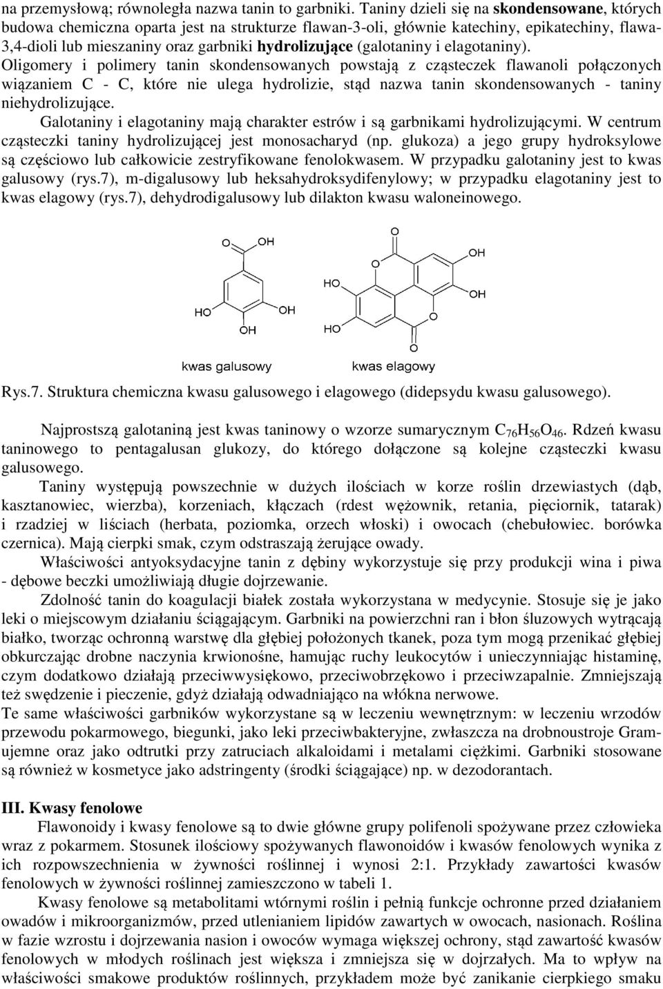 (galotaniny i elagotaniny).