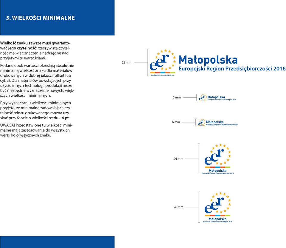 Dla materiałów powstających przy użyciu innych technologii produkcji może być niezbędne wyznaczenie nowych, większych wielkości minimalnych.