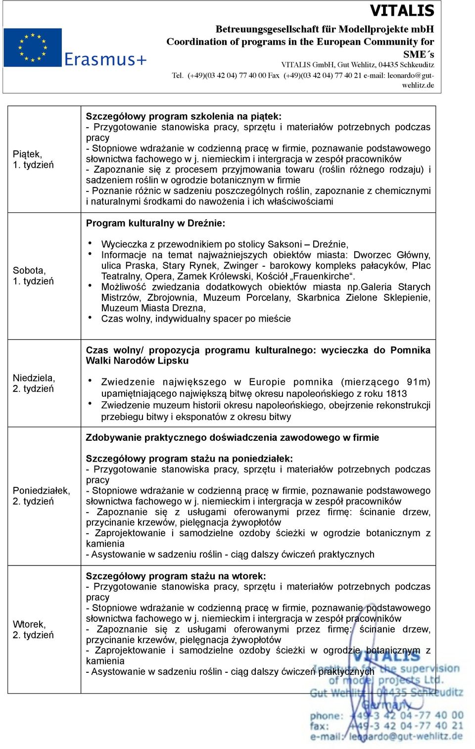 rodzaju) i sadzeniem roślin w ogrodzie botanicznym w firmie - Poznanie różnic w sadzeniu poszczególnych roślin, zapoznanie z chemicznymi i naturalnymi środkami do nawożenia i ich właściwościami