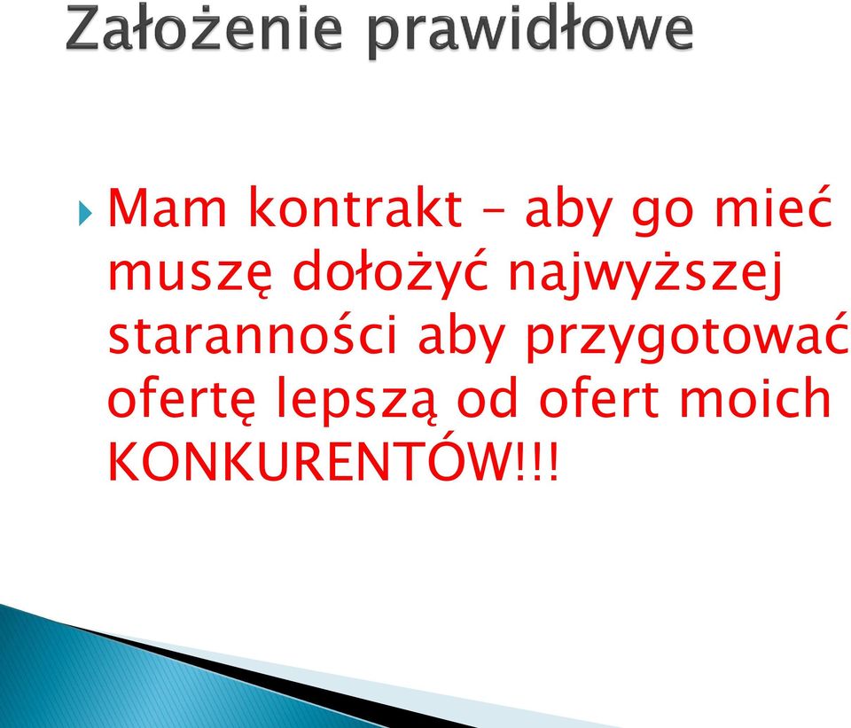 aby przygotować ofertę lepszą