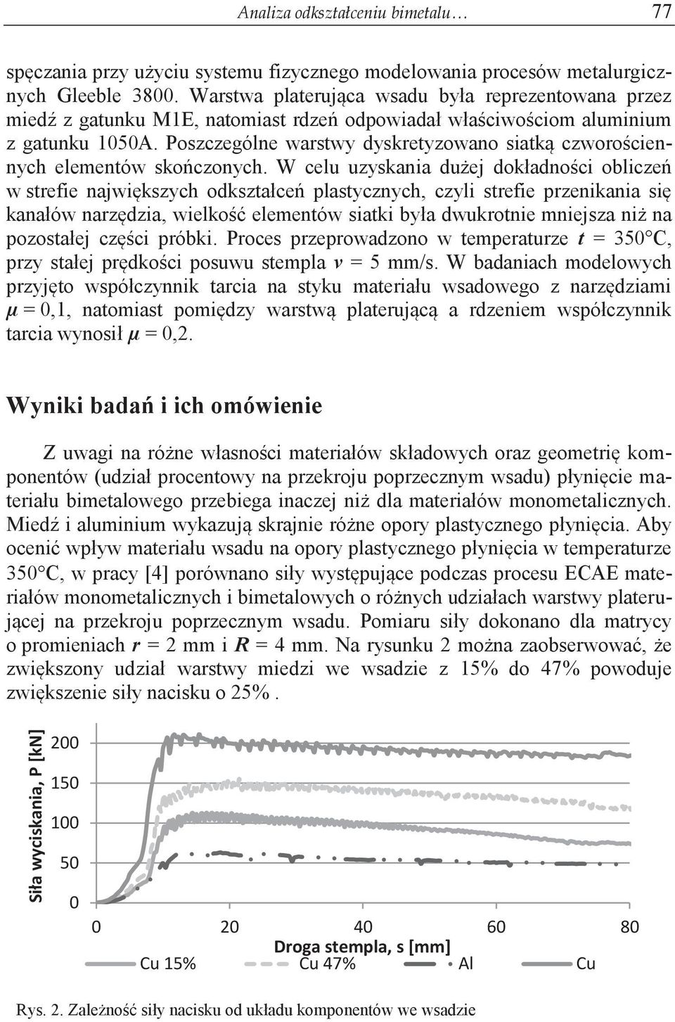 Poszczególne warstwy dyskretyzowano siatką czworościennych elementów skończonych.