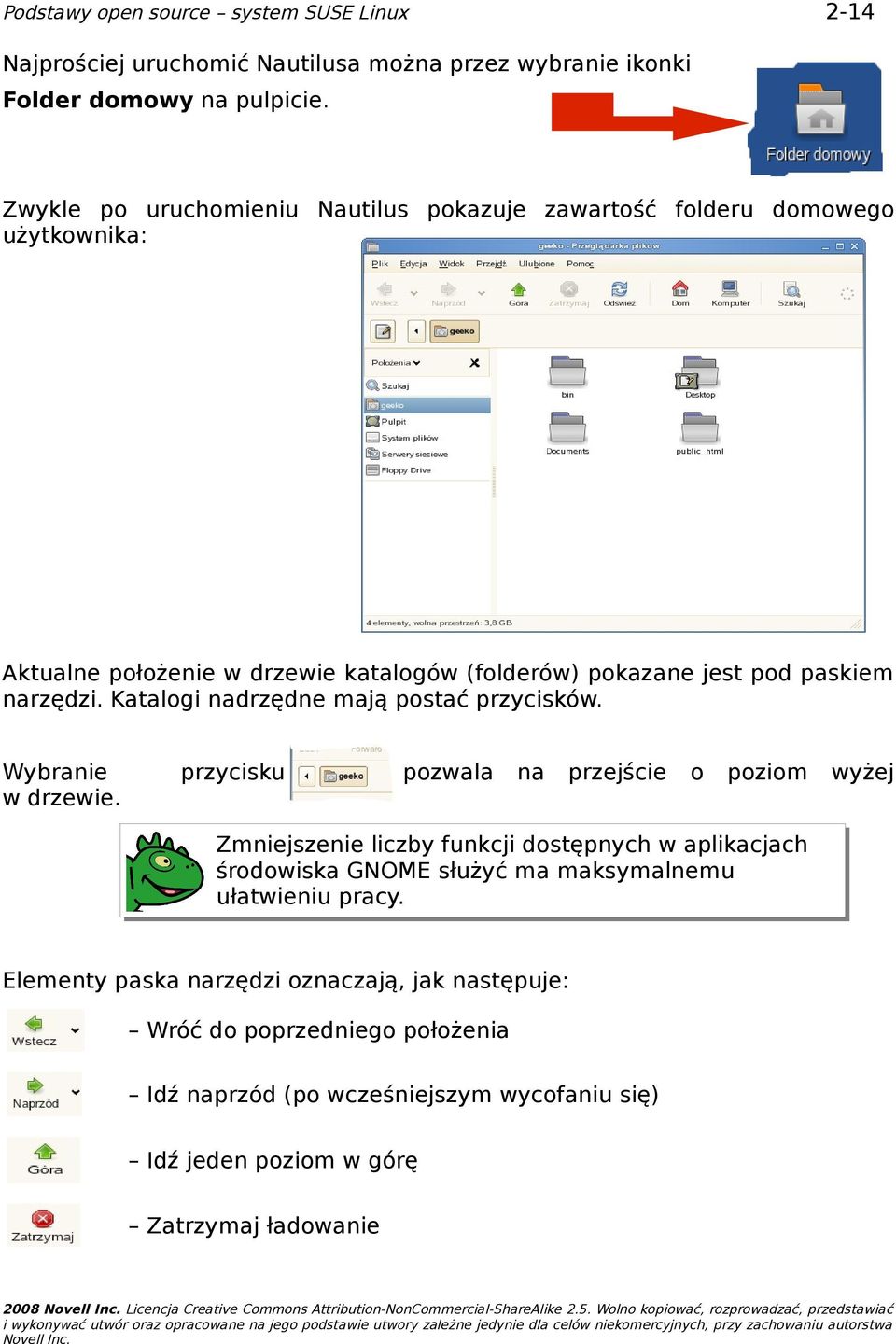 narzędzi. Katalogi nadrzędne mają postać przycisków. Wybranie w drzewie.