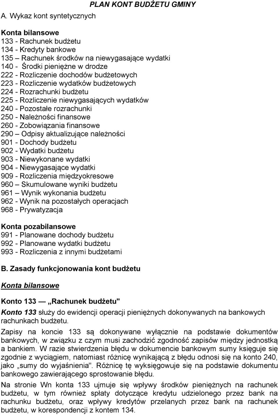 - Zobowiązania finansowe 290 Odpisy aktualizujące należności 901 - Dochody budżetu 902 - Wydatki budżetu 903 - Niewykonane wydatki 904 - Niewygasające wydatki 909 - Rozliczenia międzyokresowe 960