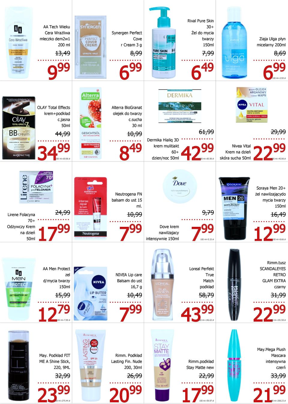 98 zł Nivea Vital Krem na dzień skóra sucha 29,99 22 99 100 ml=45.98 zł Lirene Folacyna 70+ Odżywczy Krem na dzień 2 1 Neutrogena FN balsam do ust 15 ml.