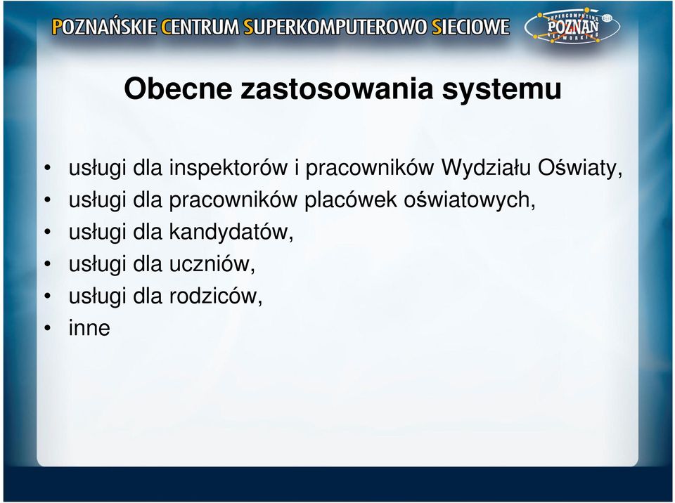 usługi dla pracowników placówek oświatowych,