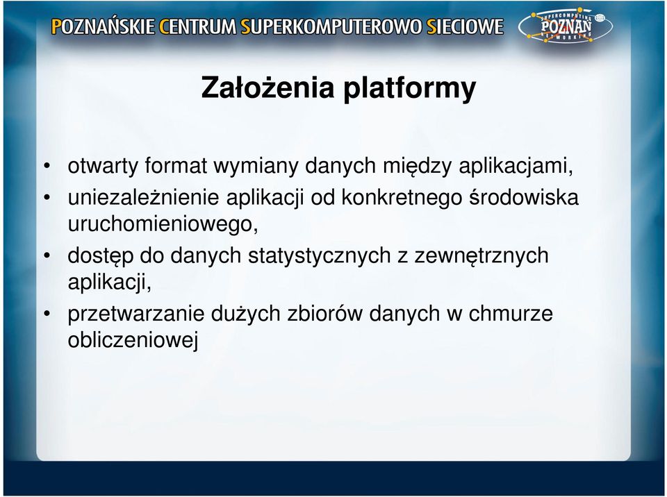 uruchomieniowego, dostęp do danych statystycznych z zewnętrznych