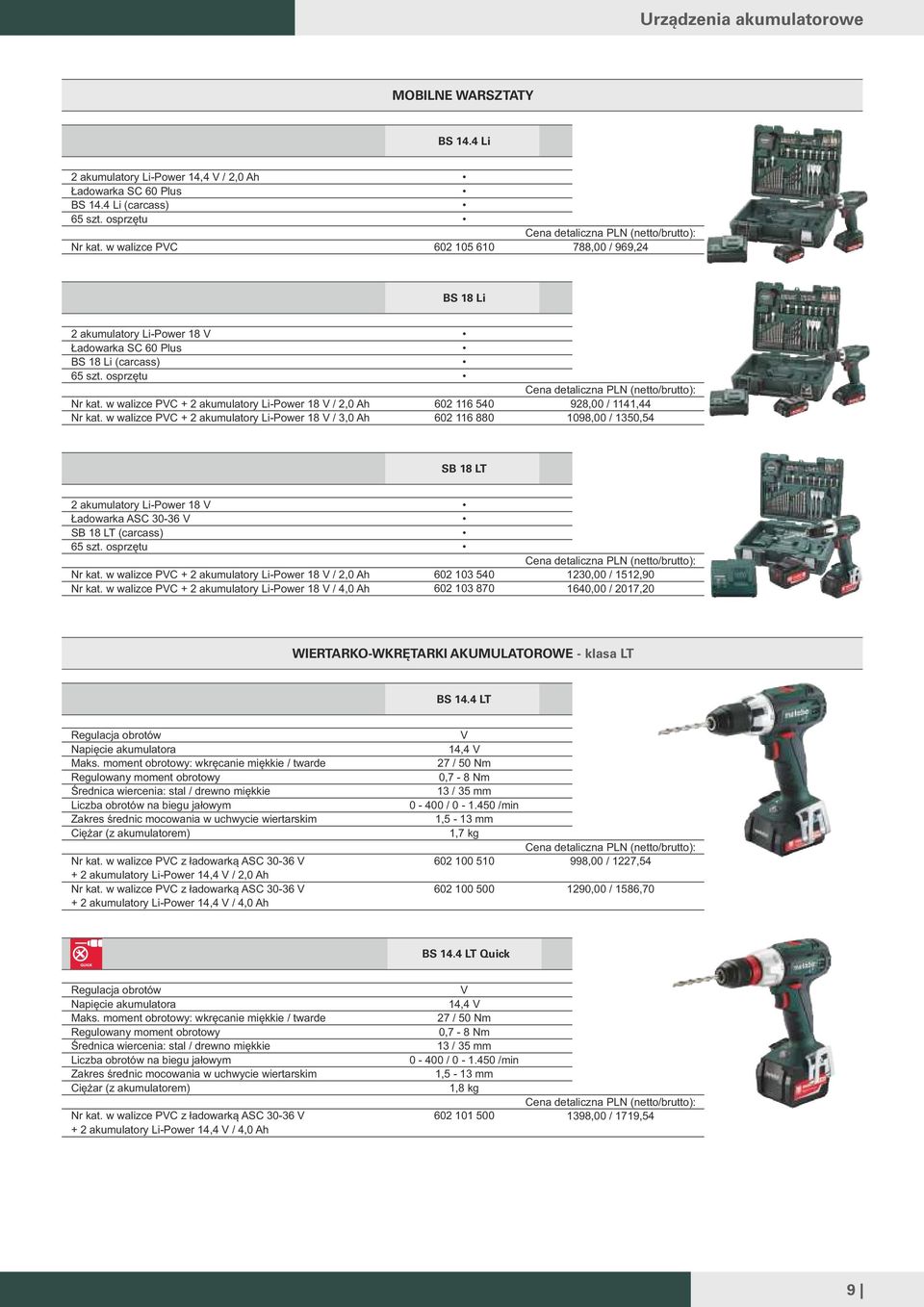 osprzętu w walizce PC + 2 akumulatory Li-Power 18 / 2,0 Ah w walizce PC + 2 akumulatory Li-Power 18 / 3,0 Ah 602 116 540 602 116 880 928,00 / 1141,44 1098,00 / 1350,54 SB 18 LT 2 akumulatory Li-Power