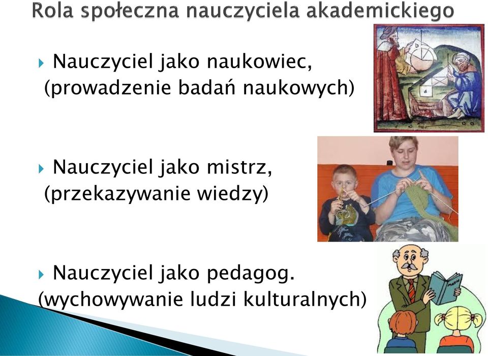 (przekazywanie wiedzy) Nauczyciel jako