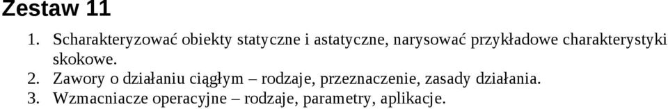 przykładowe charakterystyki skokowe. 2.