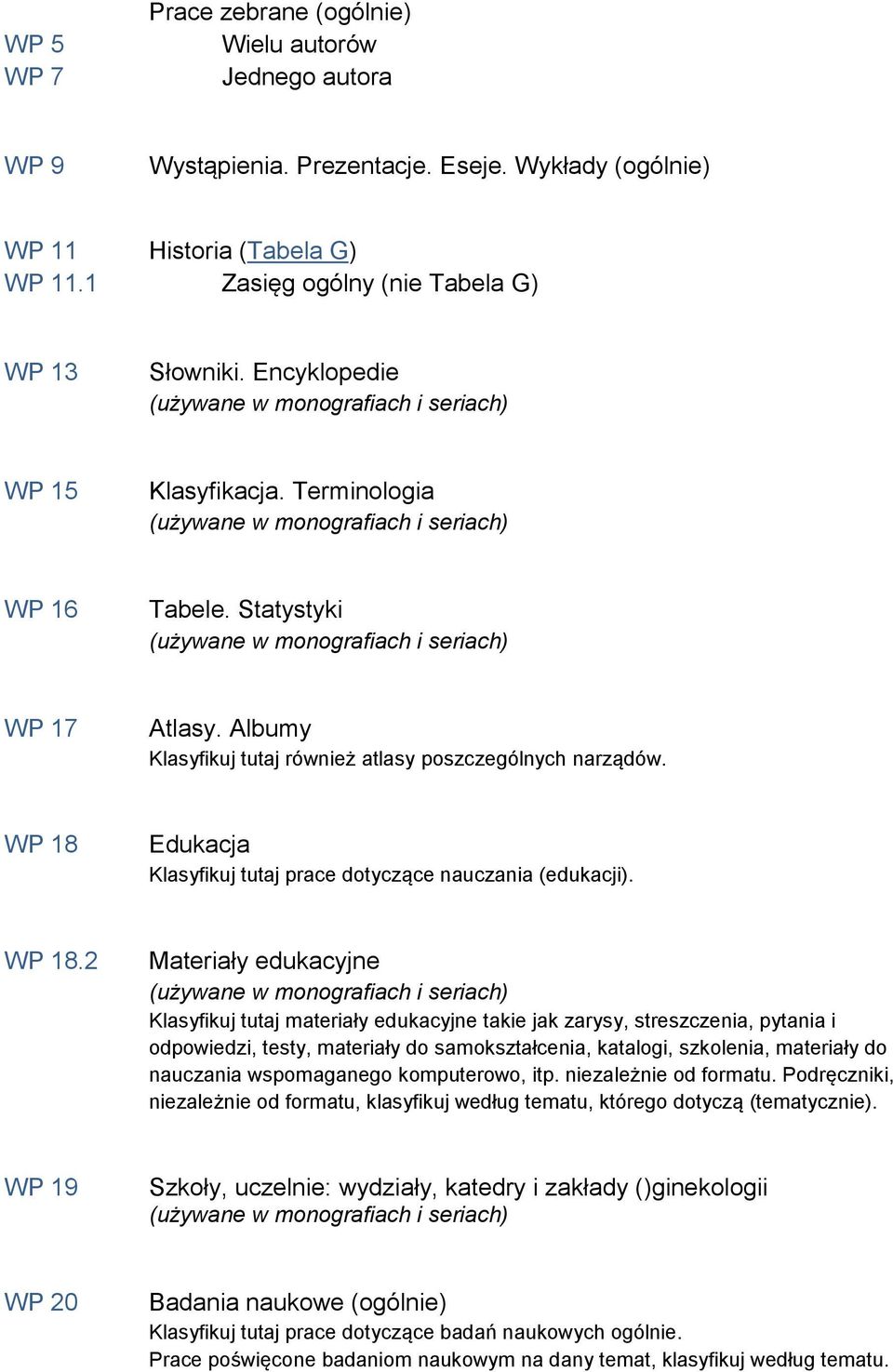 WP 18 Edukacja Klasyfikuj tutaj prace dotyczące nauczania (edukacji). WP 18.