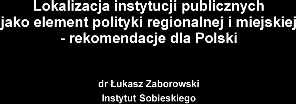 miejskiej - rekomendacje dla Polski