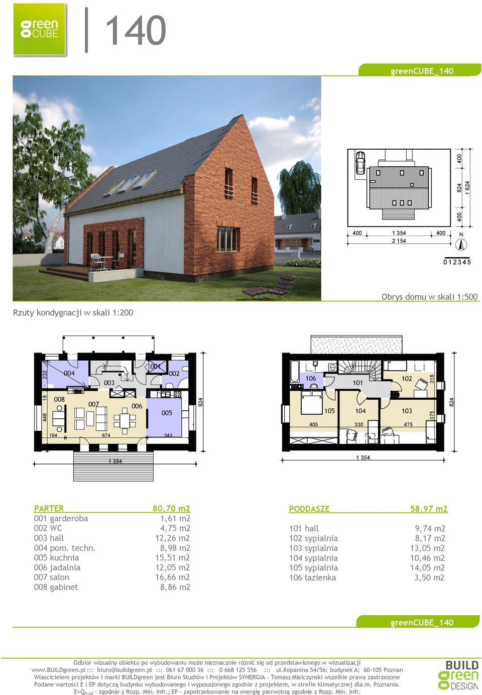 002 WC 4,75 m2 003 hall 12,26 m2 004 pom. techn.