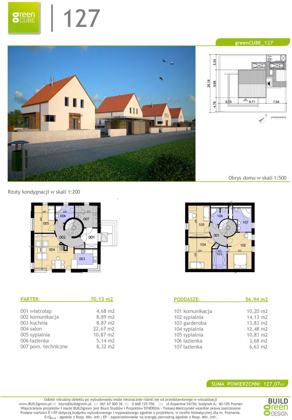 sypialnia 10,87 m2 006 łazienka 5,14 m2 007 pom.