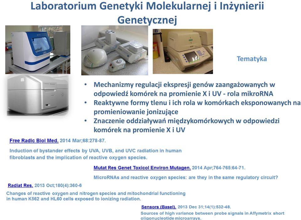 rola mikrorna Reaktywne formy tlenu i ich rola w komórkach eksponowanych na