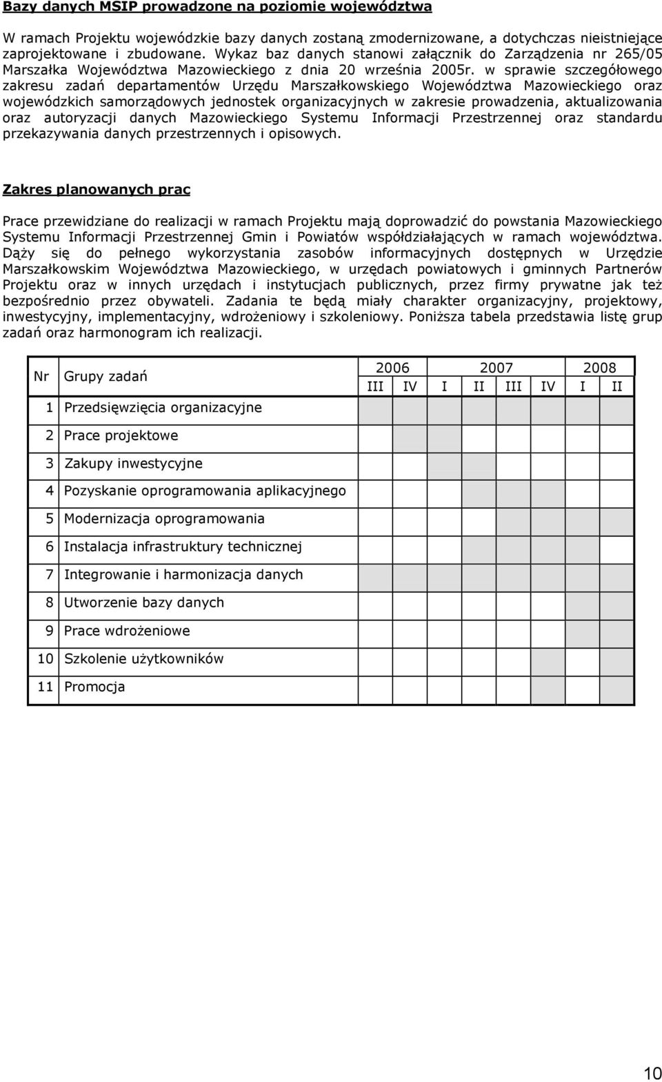 w sprawie szczegółowego zakresu zadań departamentów Urzędu Marszałkowskiego Województwa Mazowieckiego oraz wojewódzkich samorządowych jednostek organizacyjnych w zakresie prowadzenia, aktualizowania