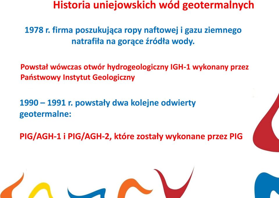 Powstał wówczas otwór hydrogeologiczny IGH-1 wykonany przez Paostwowy Instytut