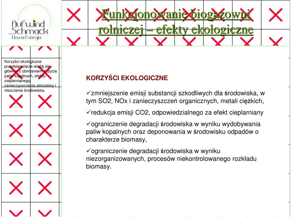 KORZYŚCI EKOLOGICZNE zmniejszenie emisji substancji szkodliwych dla środowiska, w tym SO2, NOx i zanieczyszczeń organicznych, metali cięŝkich, redukcja emisji CO2,