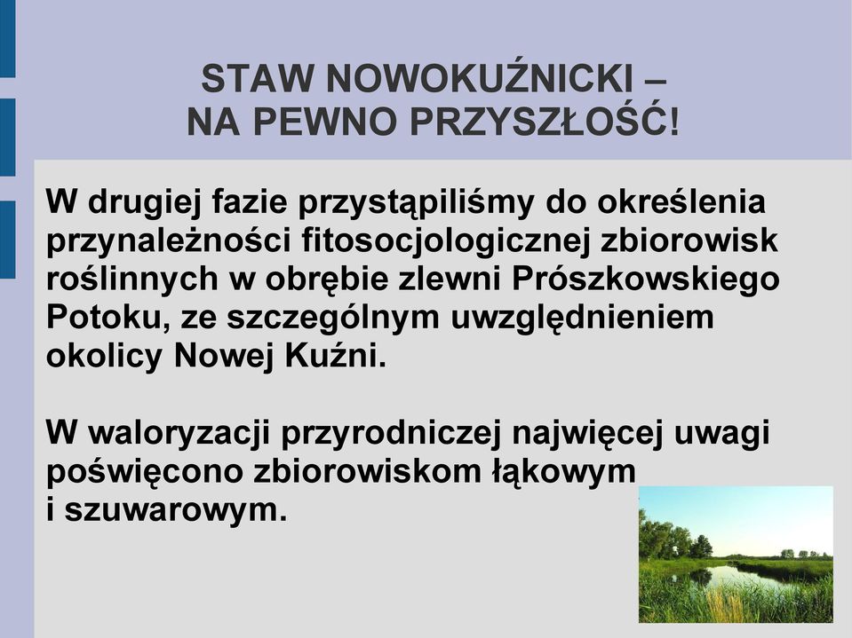 fitosocjologicznej zbiorowisk roślinnych w obrębie zlewni Prószkowskiego