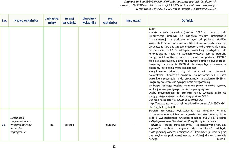 Programy na poziomie ISCED 4 -poziom policealny są opracowane tak, aby zapewnić osobom, które ukończyły naukę na poziomie ISCED 3, zdobycie kwalifikacji niezbędnych do kontynuowania nauki na studiach