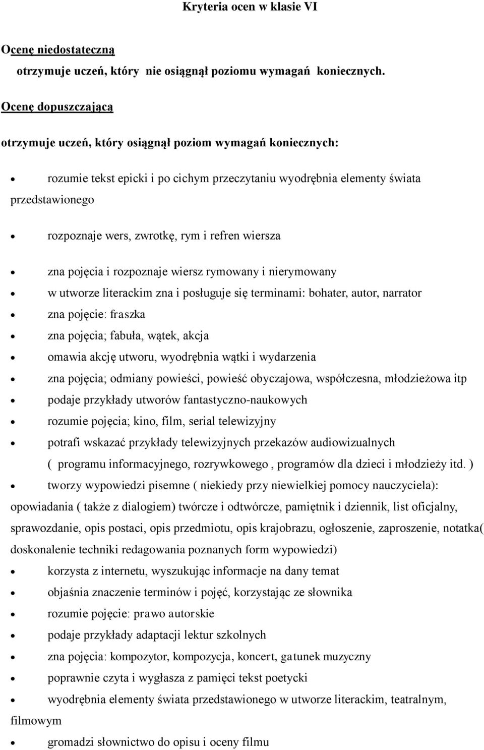 i refren wiersza zna pojęcia i rozpoznaje wiersz rymowany i nierymowany w utworze literackim zna i posługuje się terminami: bohater, autor, narrator zna pojęcie: fraszka zna pojęcia; fabuła, wątek,