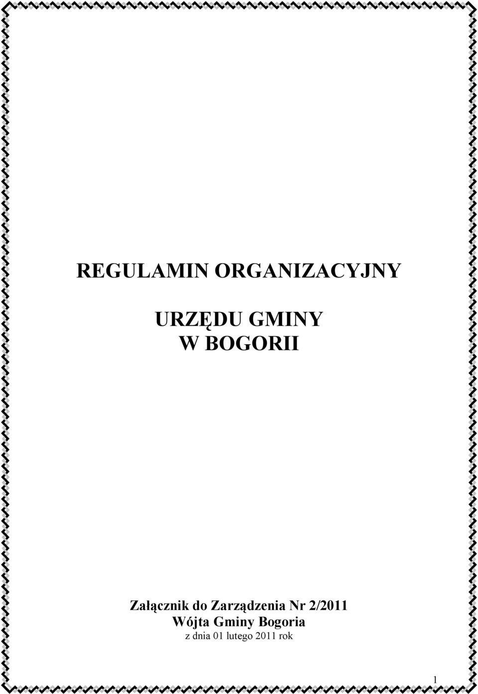 Zarządzenia Nr 2/2011 Wójta