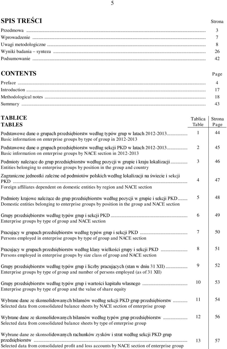 .. Basic information on enterprise groups by type of group in 2012-2013 Podstawowe dane o grupach przedsiębiorstw według sekcji PKD w latach 2012-2013.